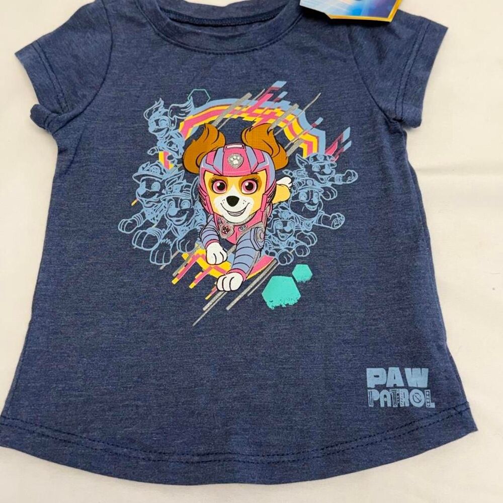 Paw-patrol Infant Girls Blue and Navy T-shirt short sleeves Size 12 mos. NWT